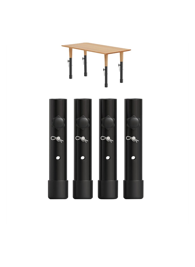 SYOSI - Table Leg Extenders for Folding Tables, 4 Pack Folding Table Leg Risers Table Height Extenders, Metal Table Leg Extensions for Straight and Bent Legs for Improving Your Back Pain - Image 1