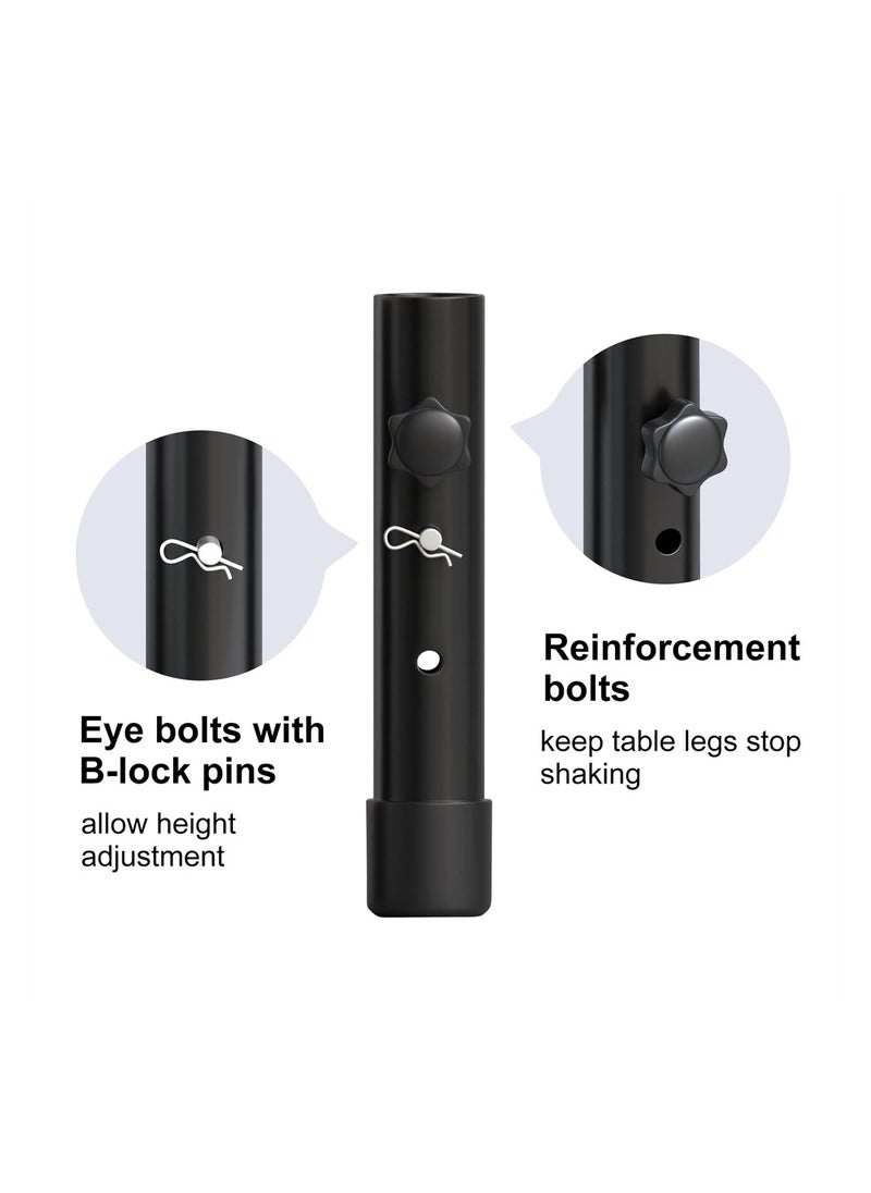 SYOSI - Table Leg Extenders for Folding Tables, 4 Pack Folding Table Leg Risers Table Height Extenders, Metal Table Leg Extensions for Straight and Bent Legs for Improving Your Back Pain - Image 1