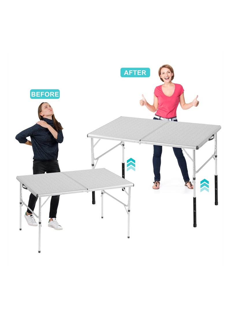 SYOSI - Table Leg Extenders for Folding Tables, 4 Pack Folding Table Leg Risers Table Height Extenders, Metal Table Leg Extensions for Straight and Bent Legs for Improving Your Back Pain - Image 1