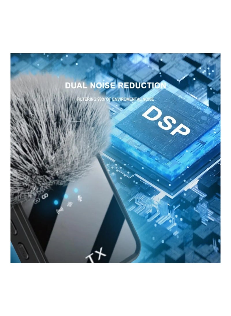 TIGER Portable Dual Mini F11-2 Wireless Lavalier Microphone | 3-in-1 USB-C Mic with Noise Cancellation | Tiny Clip-On Mic for Android, iPhone (with Adapter), Camera | Clear Audio for Vlogging, Video Recording, YouTube, Interviews, Podcasts, Online Classes  - Image 3