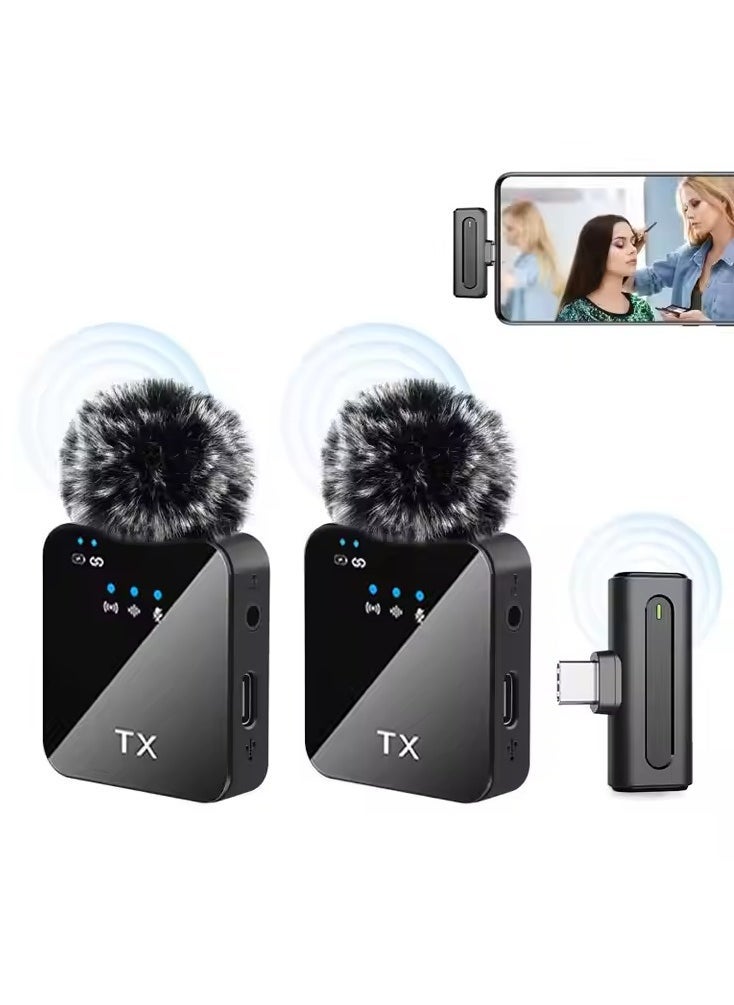 TIGER Portable Dual Mini F11-2 Wireless Lavalier Microphone | 3-in-1 USB-C Mic with Noise Cancellation | Tiny Clip-On Mic for Android, iPhone (with Adapter), Camera | Clear Audio for Vlogging, Video Recording, YouTube, Interviews, Podcasts, Online Classes  - Image 1