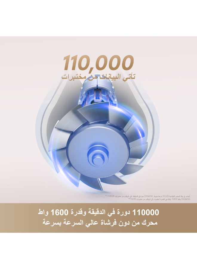 Dreame مجفف شعر هير جليم، موتور عالي السرعة، تجفيف سريع خلال 3 دقائق، سرعتان لتدفق الهواء، 4 مستويات لدرجة الحرارة، 330 جرام خفيف الوزن مع ضجيج منخفض (رمادي)  - Image 2