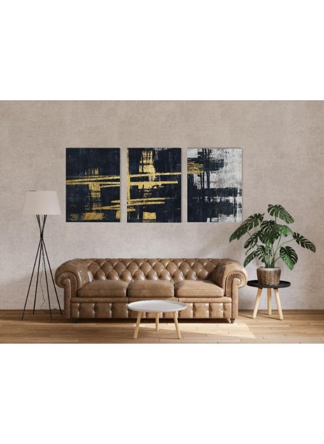 Home Gallery - Canvas Wall Art, Abstract Framed Portrait of A set of three abstract background of minimalism. With a geometric pattern of art - Image 1