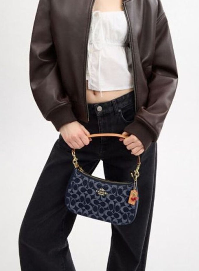 coachoutlet COACH Outlet Classic TERI Shoulder Bag Denim Blue - Image 3