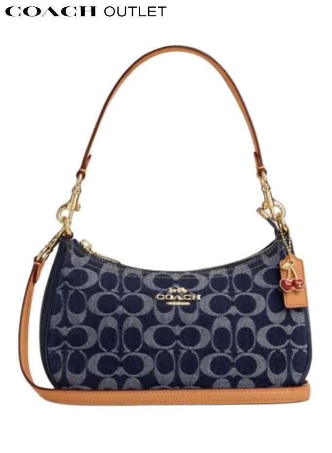 coachoutlet COACH Outlet Classic TERI Shoulder Bag Denim Blue - Image 1