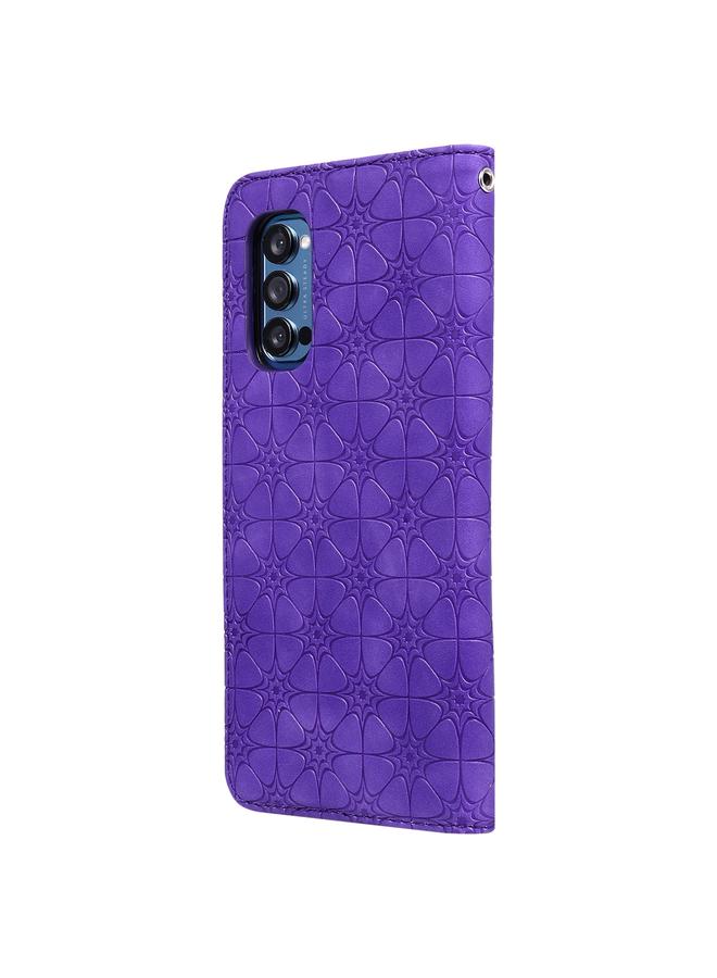 S-TOP Case For OPPO Reno4 Pro 5G Lucky Flowers Embossing Pattern Magnetic Horizontal Flip Leather Case with Holder & Card Slots - Image 3