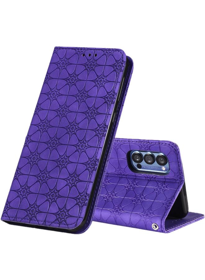 S-TOP Case For OPPO Reno4 Pro 5G Lucky Flowers Embossing Pattern Magnetic Horizontal Flip Leather Case with Holder & Card Slots - Image 1