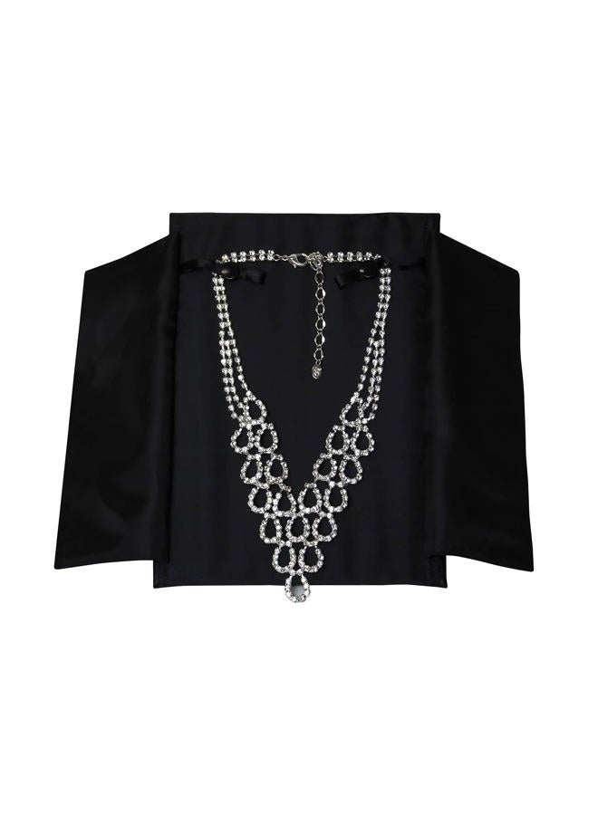 Mooca Black Leatherette Travel Jewelry Organizer Necklace Storage Carrying Case Jewelry Display Case Necklace Folder - Image 3