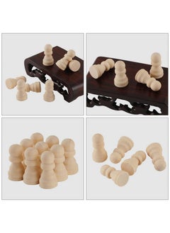 EXCEART EXCEART Wooden Chess Pieces Only, 50pcs Blank Wood Chess Pieces to Paint Unfinished Wooden Peg Dolls for Chess Board Arts Crafts  - Image 5
