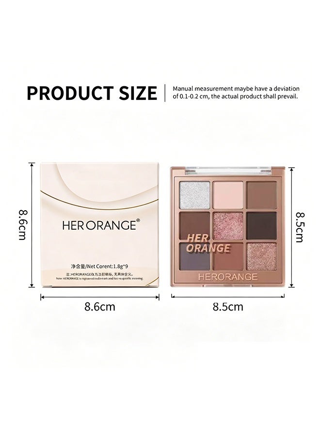 HERORANGE 9 Colors Cool Gray Oat Eyeshadow Palette, Multi Tone Blendable Pigmented Matte Shimmer Eyeshadow Powder, Long Lasting Daily & Smoky Eye Makeup 03# - Image 5