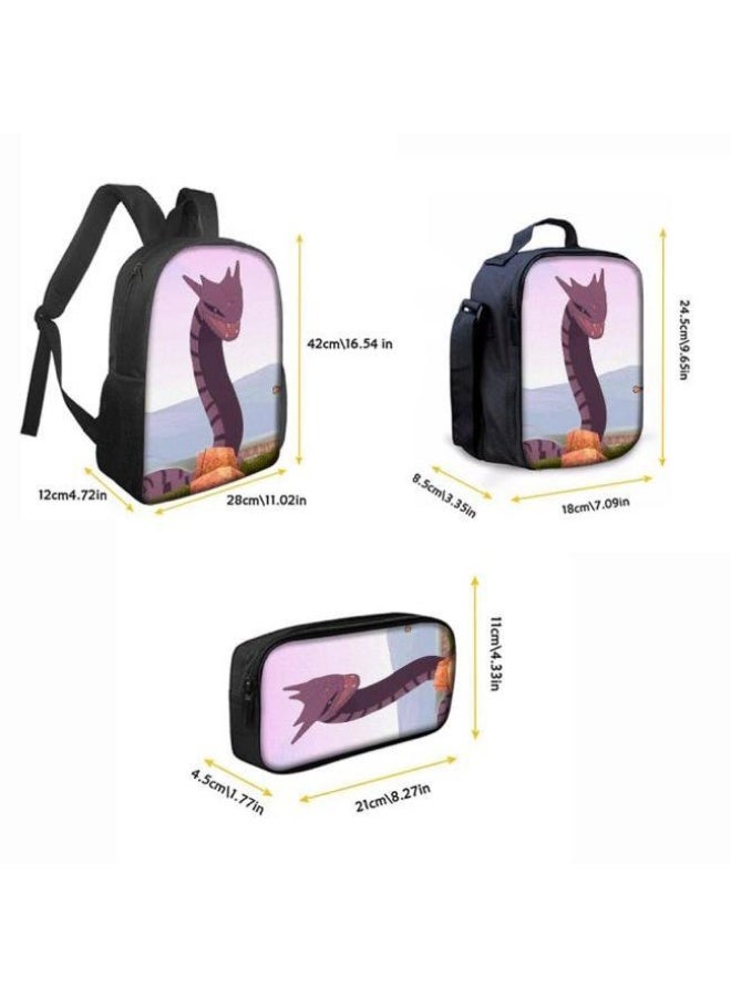 عام حقيبة ظهر مطبوعة بالرسوم المتحركة + حقيبة يد + مجموعة حقيبة قلم، مجموعة حقيبة عملية من ثلاث قطع (يتوفر الطلاب والأطفال والأصدقاء وتسلق الجبال وما إلى ذلك) - 86 - Image 5