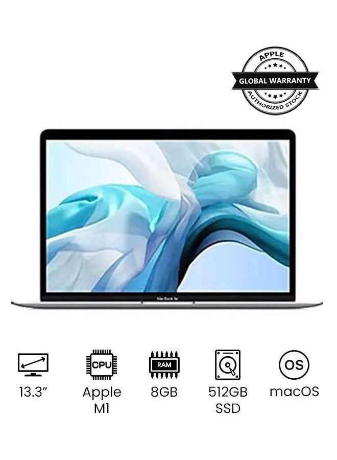 Apple MacBook Air 2020 With 13.3" Retina Display, M1 Chip With 8-Core CPU And 8-Core GPU/8GB RAM/512GB SSD/Mac OS/English Keyboard / English Silver - Image 1
