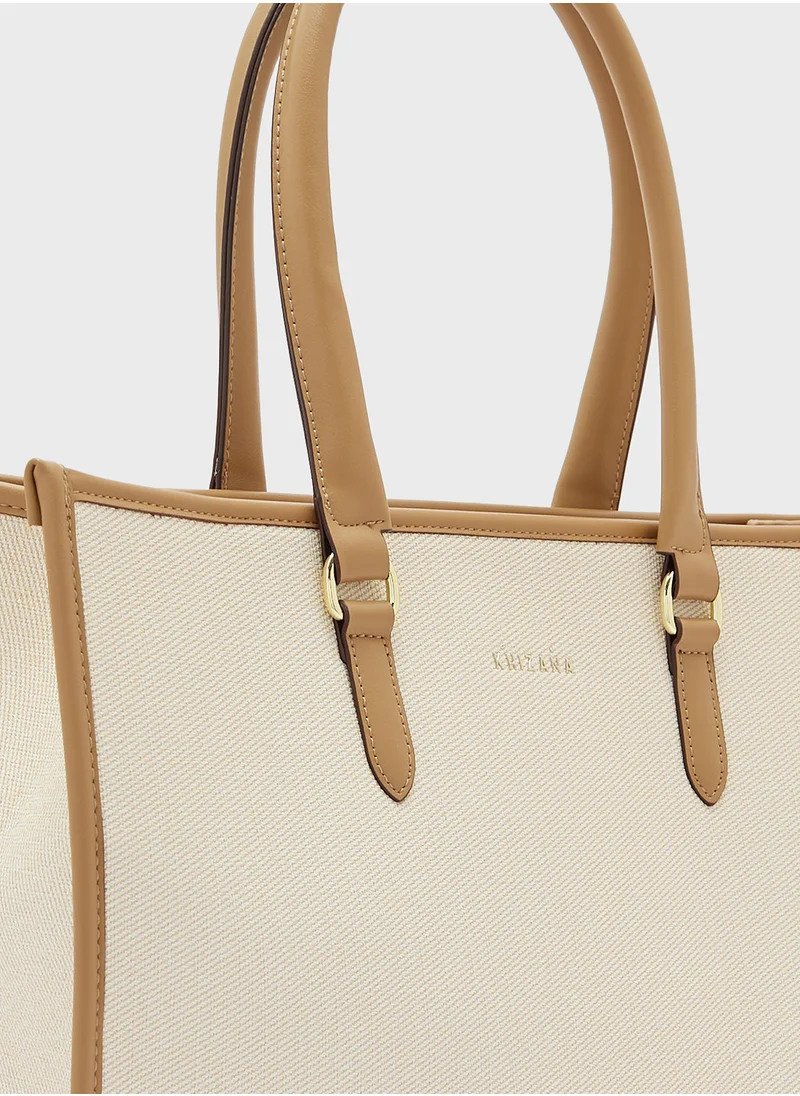 خزانة Contrast Color Large Tote Bag