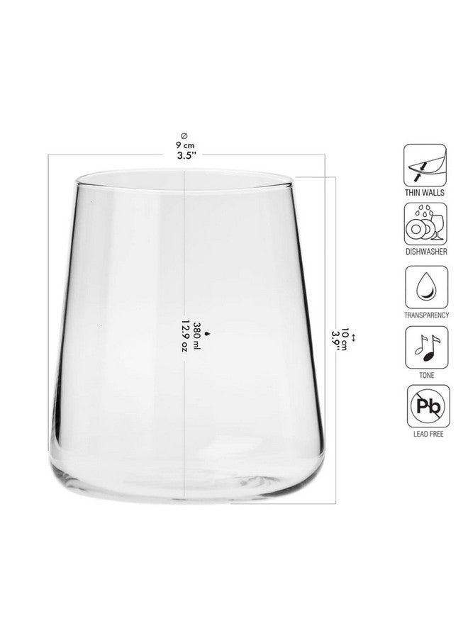 Krosno Krosno Water Juice Drinking Glasses, Set of 6, 12.9 oz, Avant-Garde Collection, Crystal Glass, Lightweight Everyday Drinking Glasses, Multi-Purpose, Dishwasher Safe, Made in Europe - Image 2