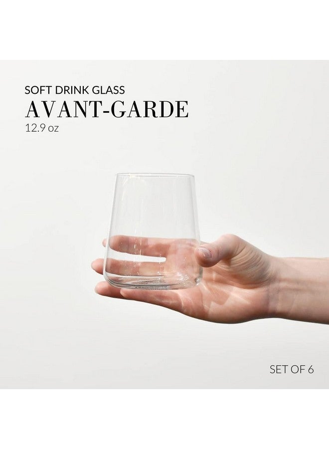 Krosno Krosno Water Juice Drinking Glasses, Set of 6, 12.9 oz, Avant-Garde Collection, Crystal Glass, Lightweight Everyday Drinking Glasses, Multi-Purpose, Dishwasher Safe, Made in Europe - Image 3