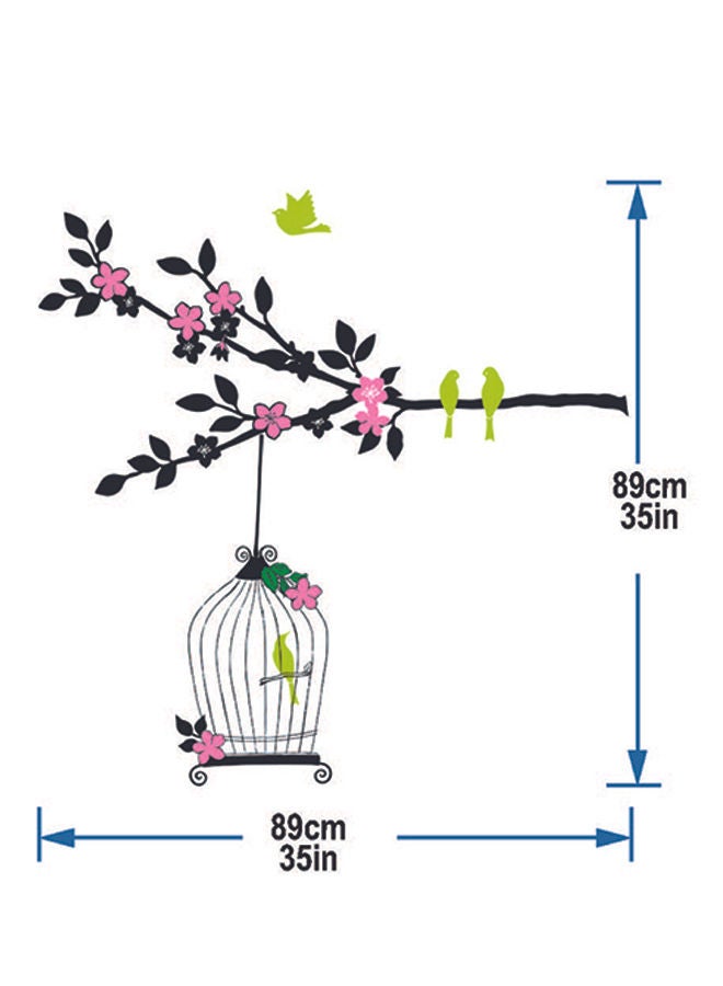 NIBEMINENT Bird In The Cage Wall Stickers Home Decoration Diy Removable Decals For Living Room Bedroom Medium Sta-121 Multicolour 50x70cm - Image 2