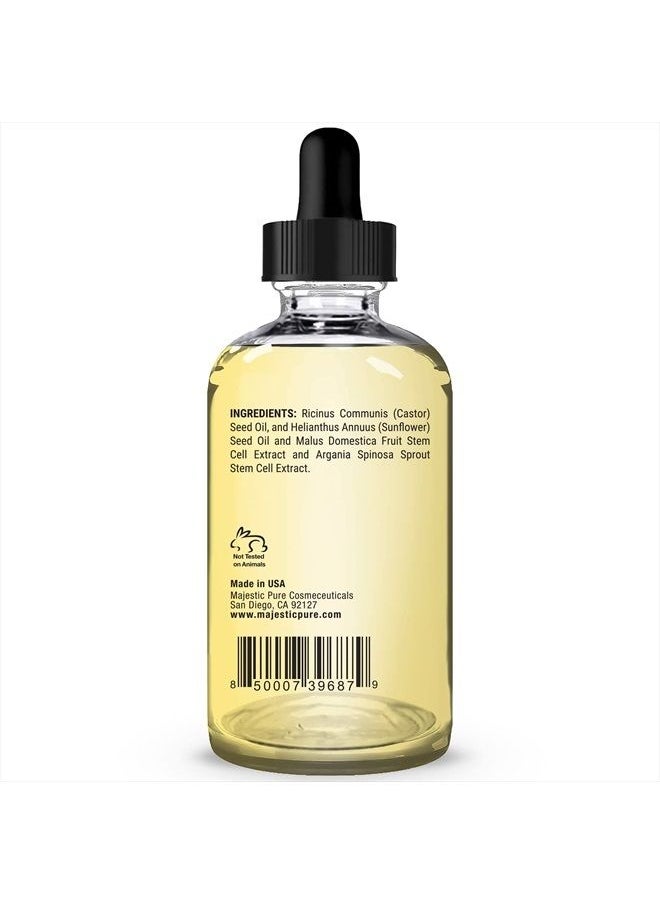 Majestic Pure - Castor Oil Eyelash Serum, Pure and Natural, Promotes Natural Eyebrows & Eyelash Growth, Free Set of Mascara Brush and Eyeliner Applicator - 1 fl oz - Image 1