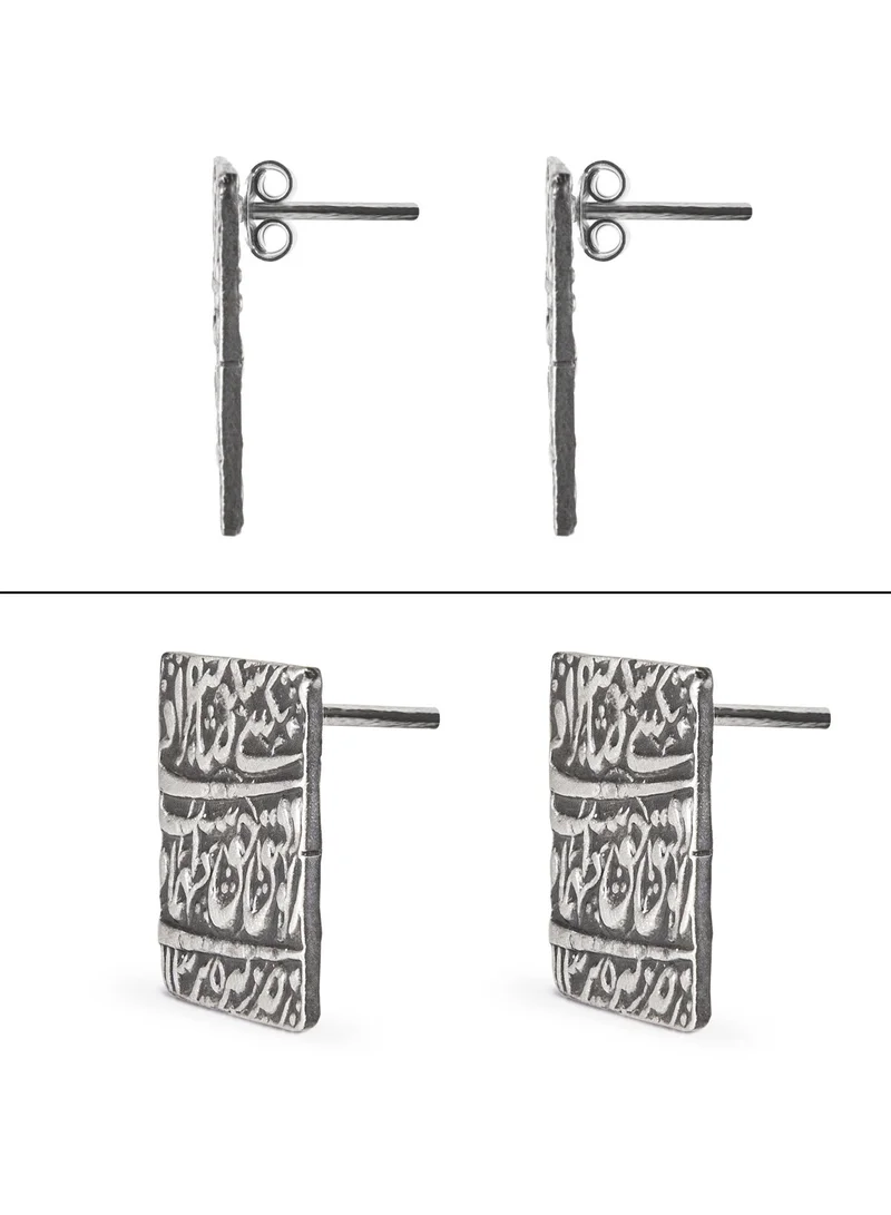 Minza  Minza ” Sahib Qiran ” Pure 925 Sterling Silver, Handmade Earring for Women, Stud Earring, 5.500 grams of Silver, Jewelry for Casual & Special Occasion for Women | Best Price UAE