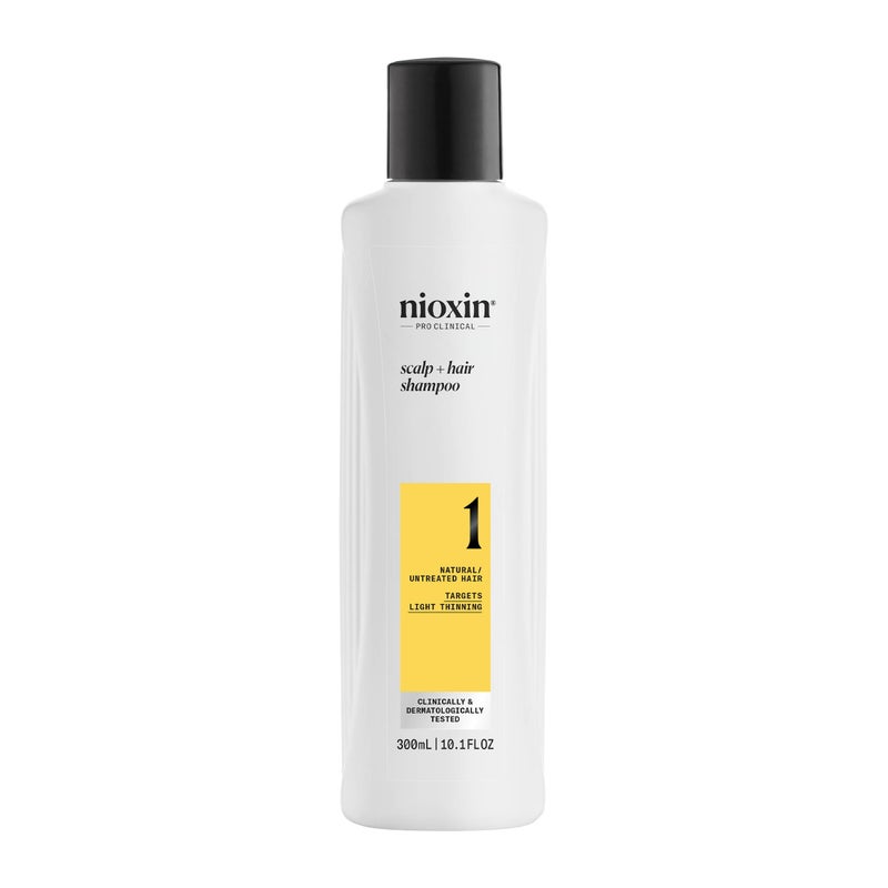 Nioxin Scalp + Hair Thickening System 1 Shampoo | For Natural or Untreated Hair with Light Thinning | With Niacinamide and Biotin | 10.1 Fl oz. - Image 1