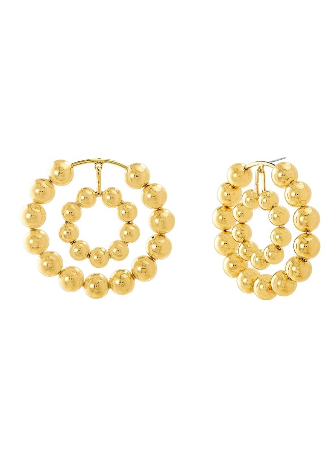 ستيف مادن أقراط نسائية دائرية من سبائك الذهب Sme499021Gd