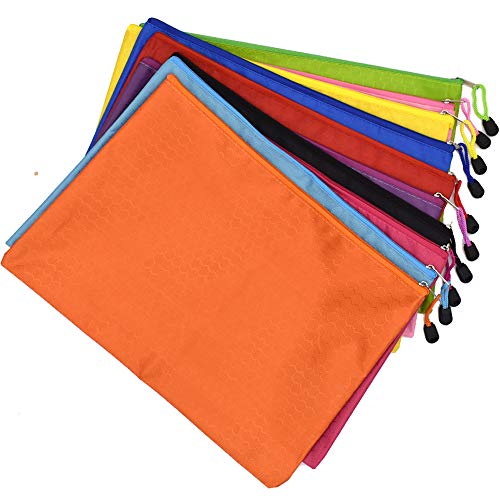 Renashed 10Pcs A4 Waterproof Zipper File Bags Football Pattern Office Document Bags Students Files Category Bag 10 Color - Image 1