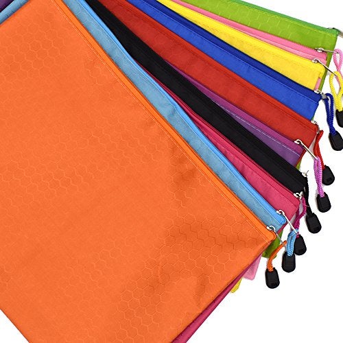 Renashed 10Pcs A4 Waterproof Zipper File Bags Football Pattern Office Document Bags Students Files Category Bag 10 Color - Image 3