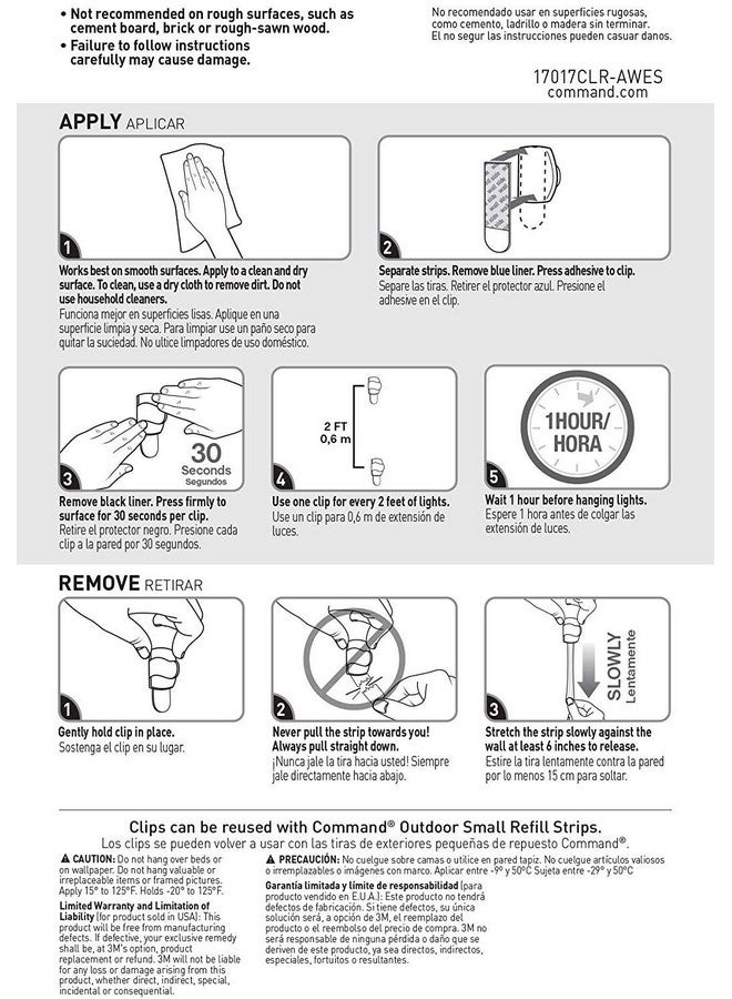 Command Command Indoor Outdoor Vinyl Light Clips with 46 Clips 50 Strips Hangs 80 ft  - Image 3