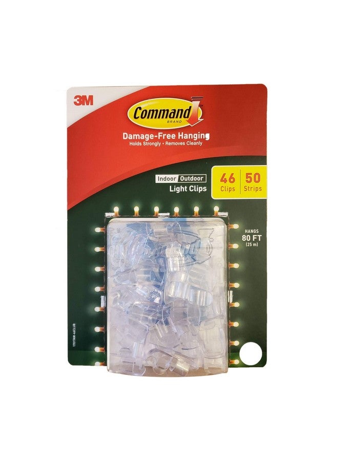 Command Command Indoor Outdoor Vinyl Light Clips with 46 Clips 50 Strips Hangs 80 ft  - Image 1
