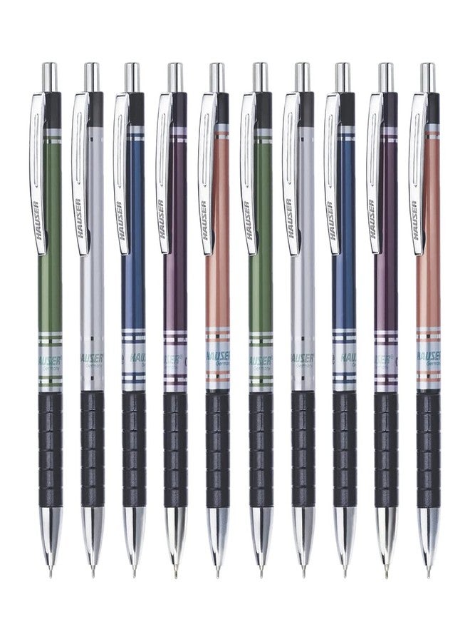 Hauser Cyclone Retractable Ball Pen Wallet | 0.7 mm Tip Size | Metallic Foil Body | Comfortable Grip With Smudge Free Writing | Refillable Ball Pen | Blue Ink, Set Of 10 Ball Pen x Of 2 - Image 3