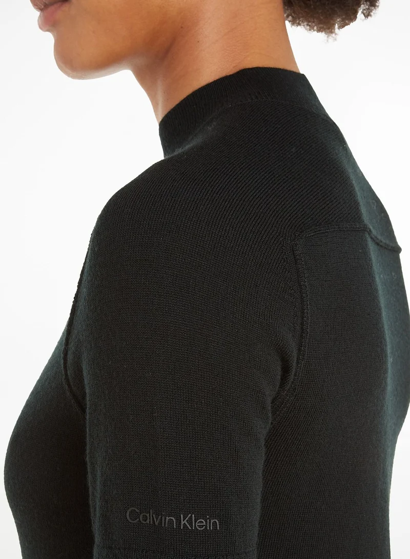 CALVIN KLEIN Ribbed Mockneck Dress
