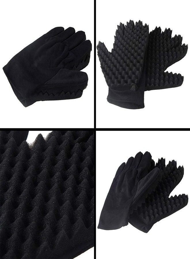 Sponge Hair Curling Gloves,Sponge Twist Curl Hair Brush Sponge Sponge,Magic Hair Sponge Afro Braid Style Dreadlock Coils Wave Hair Curl Brush Sponge,Curly Sponge Gloves - Image 2