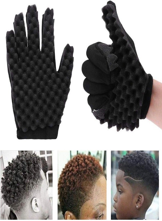 Sponge Hair Curling Gloves,Sponge Twist Curl Hair Brush Sponge Sponge,Magic Hair Sponge Afro Braid Style Dreadlock Coils Wave Hair Curl Brush Sponge,Curly Sponge Gloves - Image 3