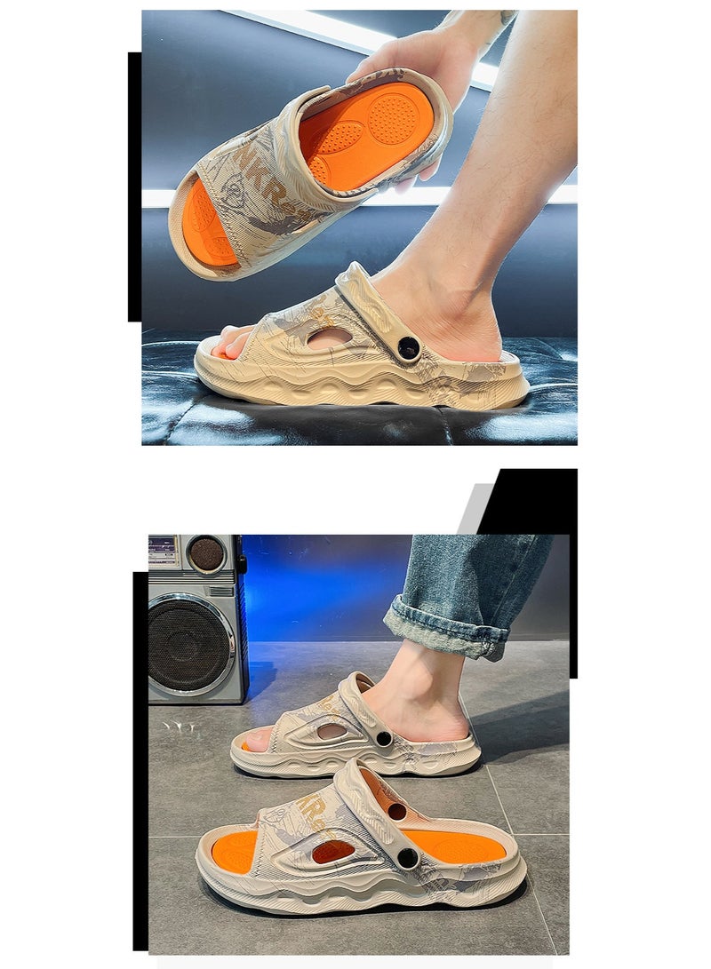 NIBEMINENT Mens Summer Outdoor Sports Slippers Anti-Slip Beach Two-Way Wear Large Size Sandals  Comfortable Foot Feeling - Image 4