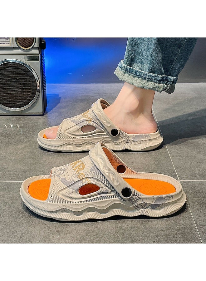 NIBEMINENT Mens Summer Outdoor Sports Slippers Anti-Slip Beach Two-Way Wear Large Size Sandals  Comfortable Foot Feeling - Image 2