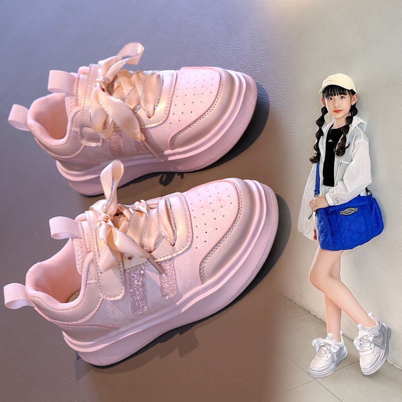 Women'S Shoes Sneaker Autumn Children'S Leather Breathable Board Shoes Girls Fashion Tide Shoes Big Children - Image 3