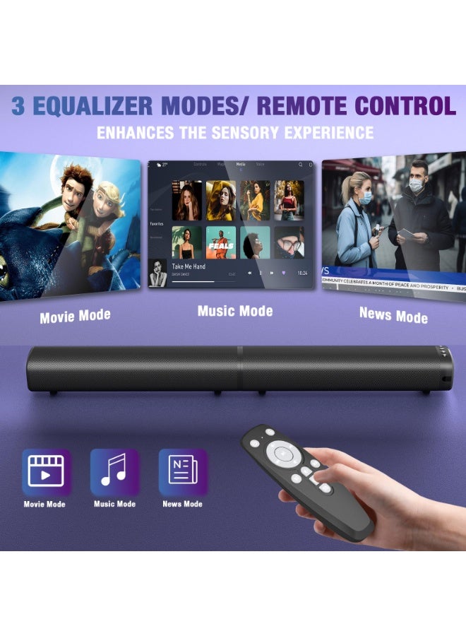 والالا شريط صوت، شريط صوت 100 واط للتلفزيون الذكي، شريط صوت بلوتوث 5.3، مكبر صوت منزلي قابل للفصل 2 في 1 مع تأثير جهير، صوت محيطي للسينما المنزلية، وصلات ARC/بصرية/AUX/USB، للتلفزيون/الكمبيوتر/أجهزة العرض - Image 4