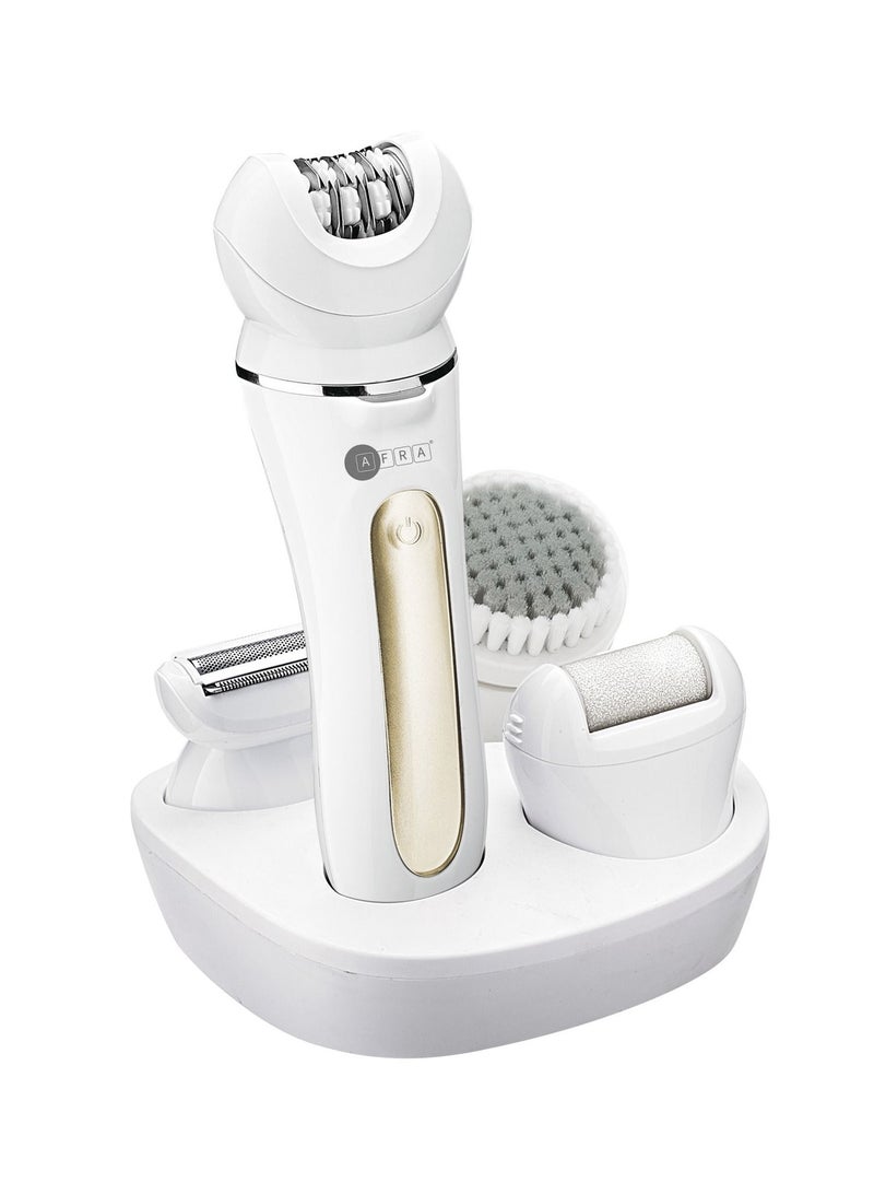AFRA Ladies’ Epillator Kit, Lithium-Ion Battery, Rechargeable, 90 Minutes Running Time, Swappable Heads, Ergonomic, Charging Base. AF-600LSWT, 2-year warranty. - Image 1