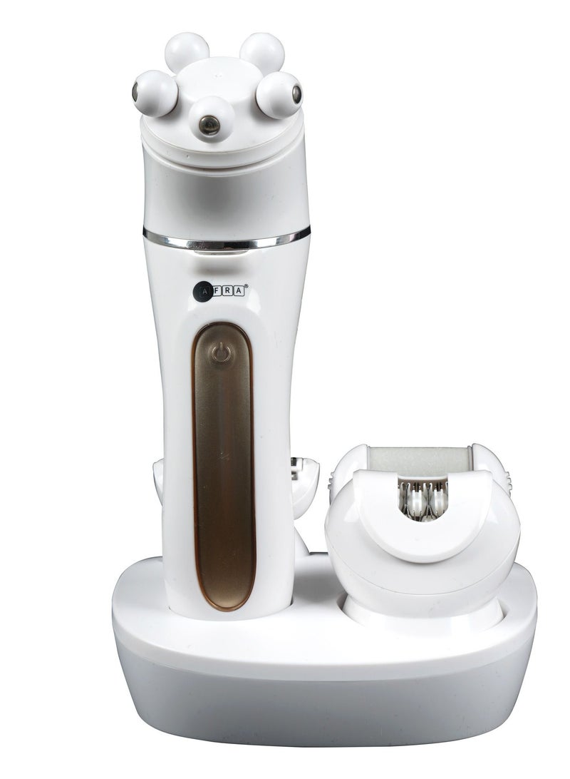 AFRA Ladies’ Epillator Kit, Lithium-Ion Battery, Rechargeable, 90 Minutes Running Time, Swappable Heads, Ergonomic, Charging Base. AF-600LSWT, 2-year warranty. - Image 5