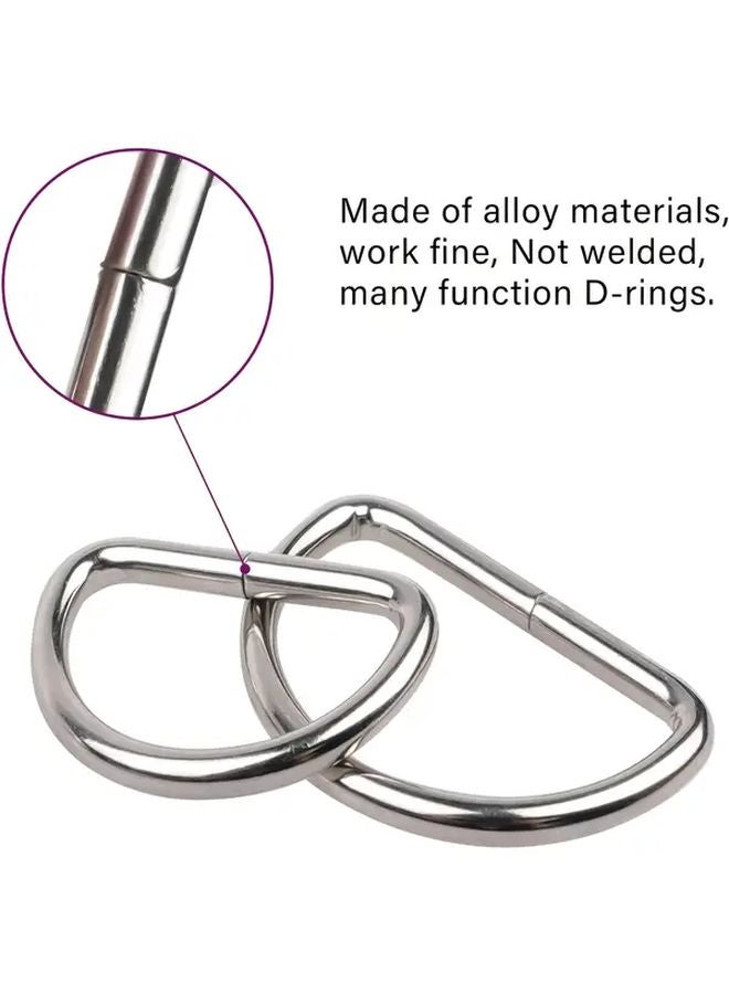 50 Pcs Black D Ring Metal Buckles For Sewing Key Rings Pet Collars DIY Crafts - Image 3