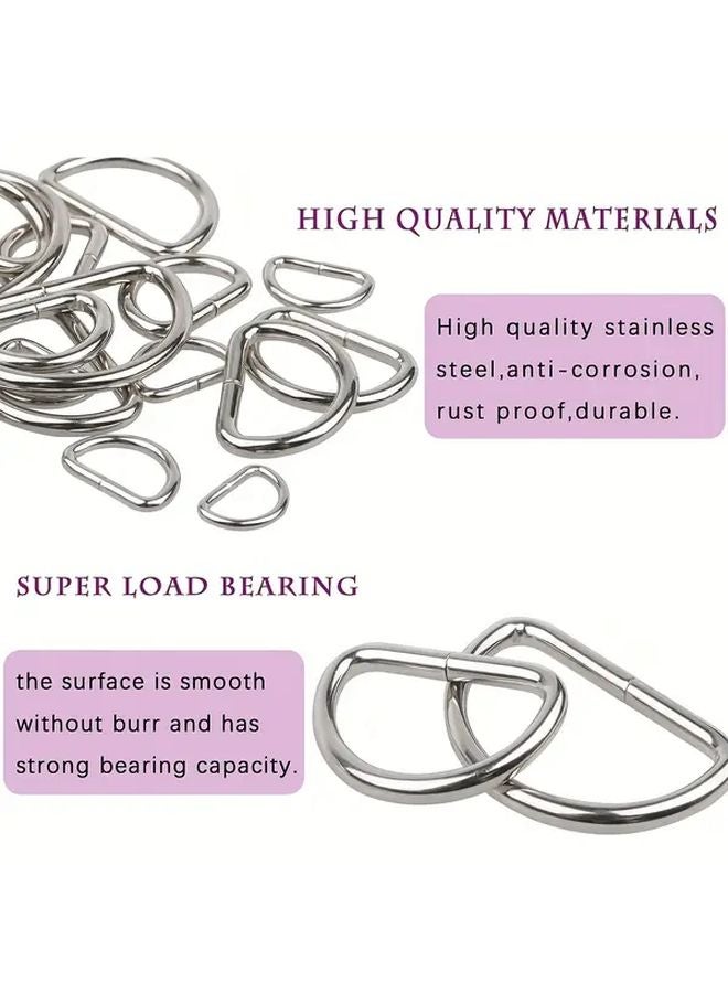 50 Pcs Black D Ring Metal Buckles For Sewing Key Rings Pet Collars DIY Crafts - Image 4