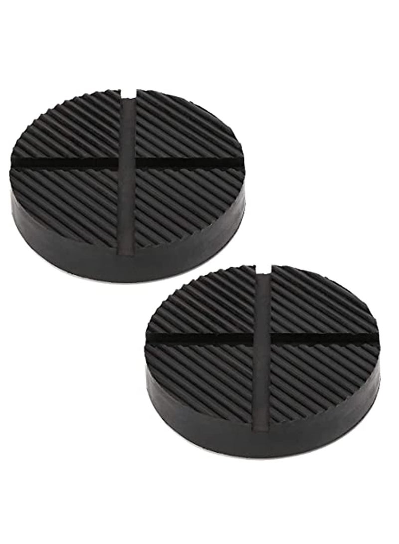 Generic 125mm Universal Floor Jack Rubber Pad Jack Pad Adapter Pinch Weld Side Frame Rail Protector Puck/Pad Maximum Load Bearing 3 Ton Soft Rubber Surface (2 Pack) - Image 1