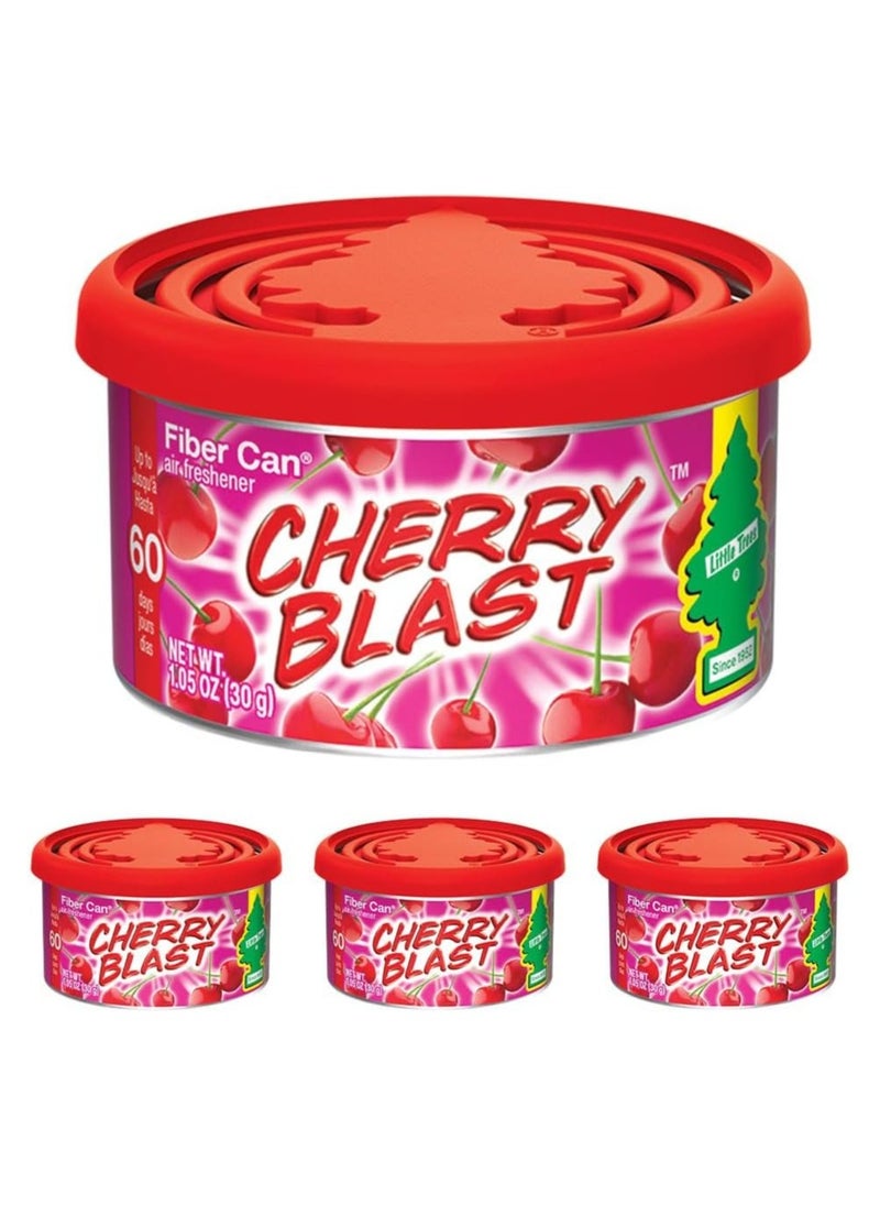 Little Trees LITTLE TREES Car Air Freshener. Fiber Can Provides a Long-Lasting Scent for Auto or Home. Adjustable Lid for Desired Strength. Cherry Blast, 4 Air Fresheners  - Image 2