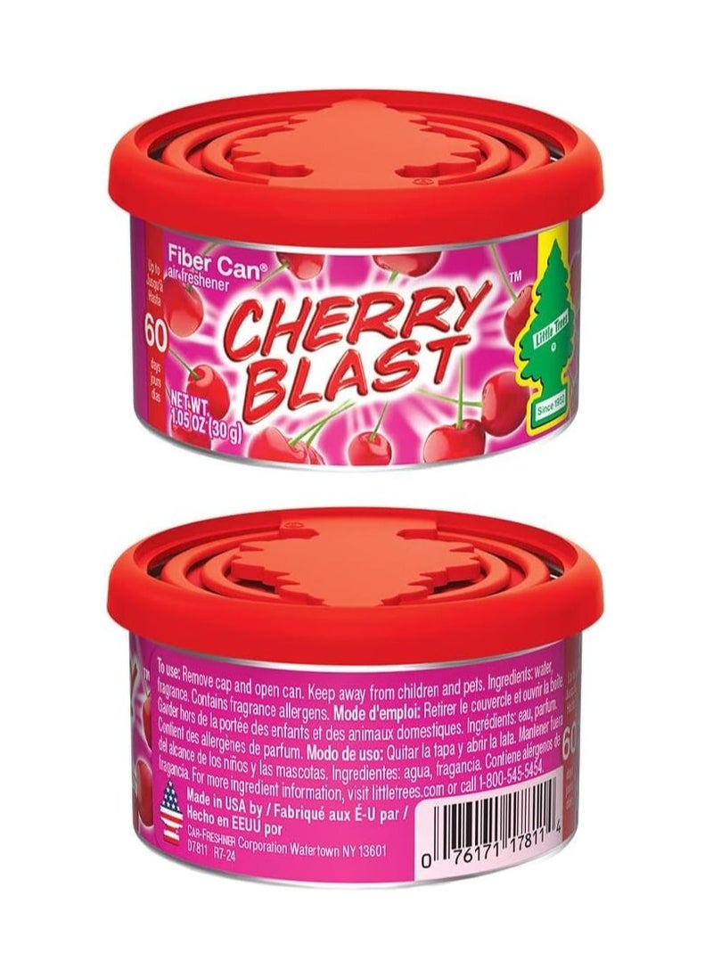Little Trees LITTLE TREES Car Air Freshener. Fiber Can Provides a Long-Lasting Scent for Auto or Home. Adjustable Lid for Desired Strength. Cherry Blast, 4 Air Fresheners  - Image 3