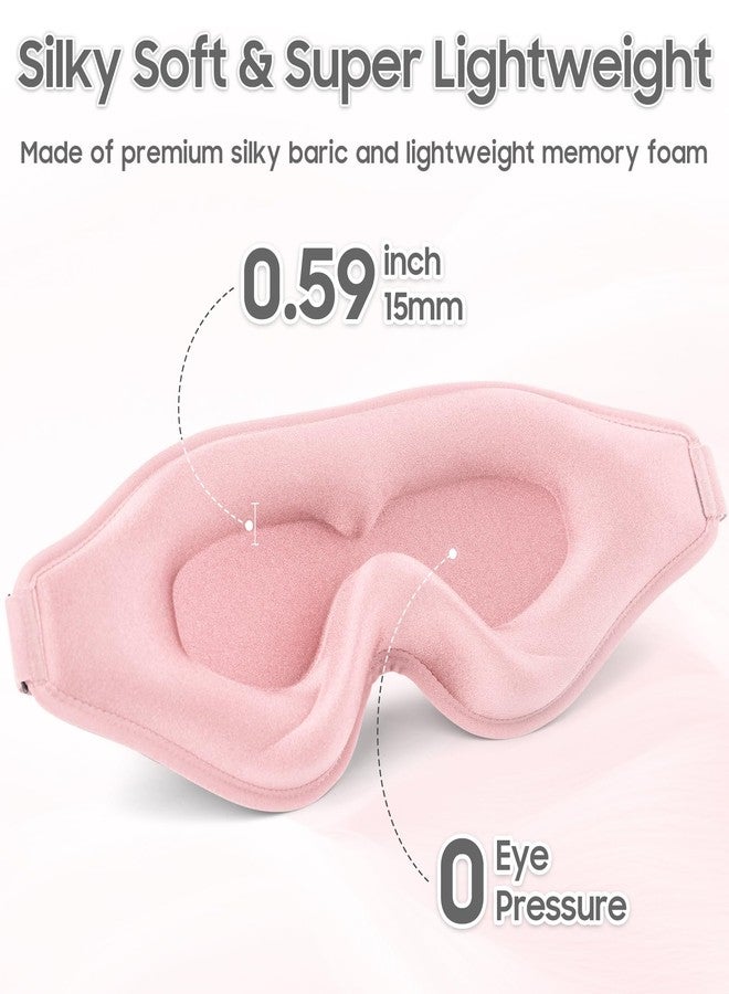 MOEASEii Sleep Mask - Total Blackout 3D Sleeping Mask, Super Lightweight & Silky Soft Eye Mask for Sleeping, Fully Adjustable Fit for Home, Office, Traveling, Meditation, Yoga, Pink, Mothers Day Gifts - Image 3