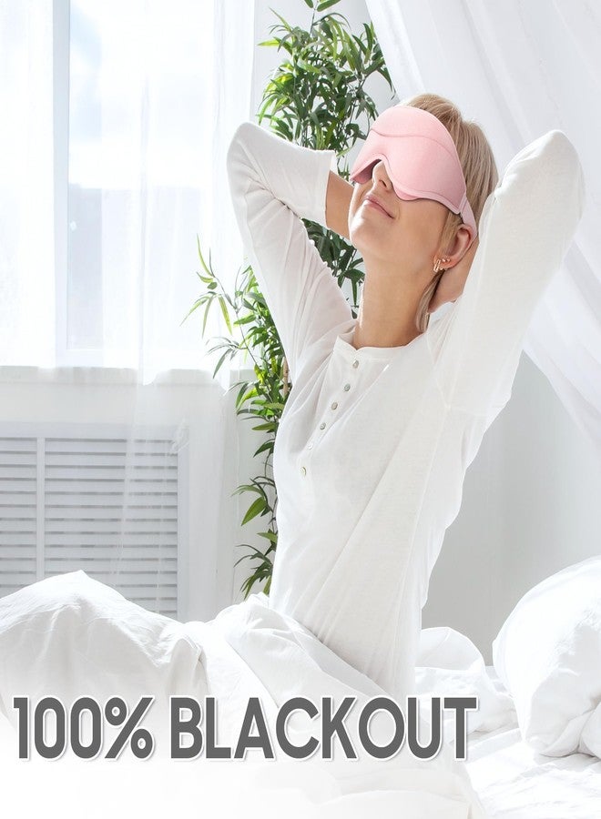 MOEASEii Sleep Mask - Total Blackout 3D Sleeping Mask, Super Lightweight & Silky Soft Eye Mask for Sleeping, Fully Adjustable Fit for Home, Office, Traveling, Meditation, Yoga, Pink, Mothers Day Gifts - Image 2