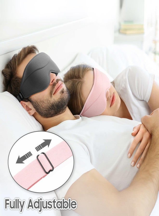 MOEASEii Sleep Mask - Total Blackout 3D Sleeping Mask, Super Lightweight & Silky Soft Eye Mask for Sleeping, Fully Adjustable Fit for Home, Office, Traveling, Meditation, Yoga, Pink, Mothers Day Gifts - Image 5