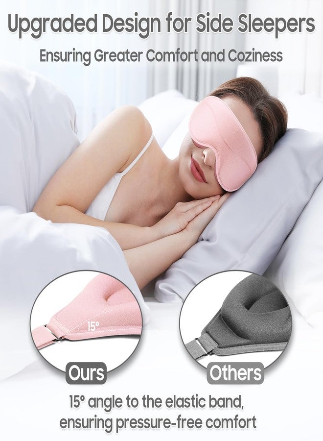 MOEASEii Sleep Mask - Total Blackout 3D Sleeping Mask, Super Lightweight & Silky Soft Eye Mask for Sleeping, Fully Adjustable Fit for Home, Office, Traveling, Meditation, Yoga, Pink, Mothers Day Gifts - Image 4