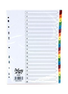 Deluxe 20 Tab Manila Color Divider With Number Stationery Binder Index Dividers 