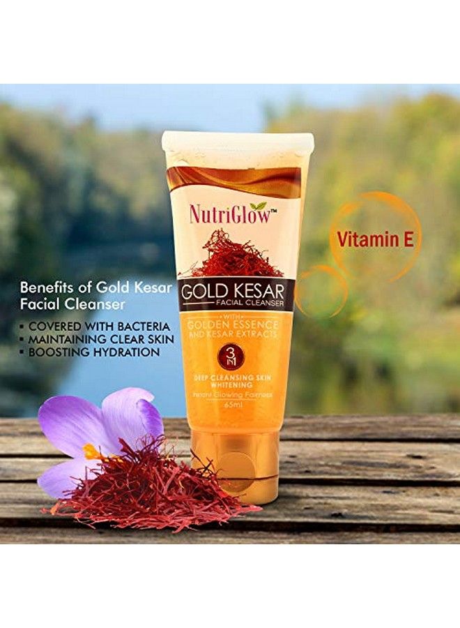 NUTRIGLOW Gold Kesar Face Wash And Wild Turmeric Face Wash For Cleansing & Pimple Free Remove Wrinkle & Glowing Skin 65Ml Each Pack Of 2 - Image 5