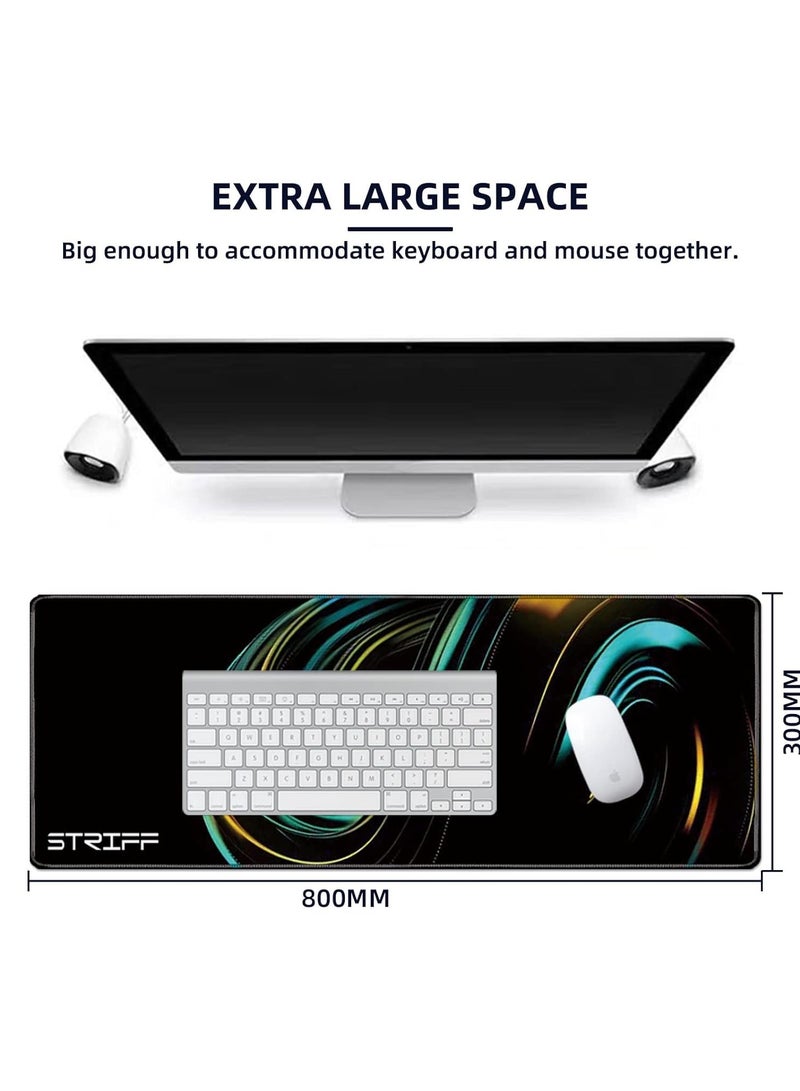 Striff Gaming Mouse Pad| Stitched Edges| Non-Slip Rubber Base| Keyboard Mouse Pad for Office & Home (Universe) - Image 2